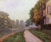 Gustave Caillebotte Riverbank in Morning Haze painting